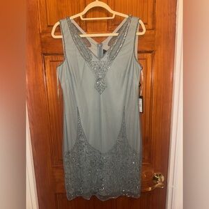 Adrianna Papell Light Blue Embellished Dress